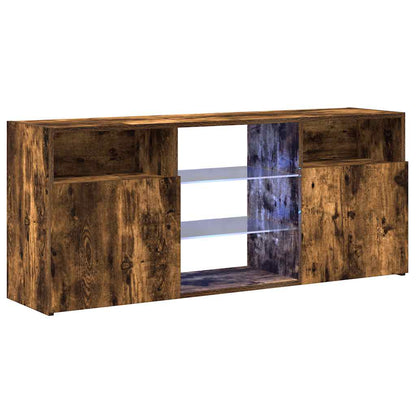 TV-Schrank mit LED-Leuchten Räuchereiche 120x30x50 cm