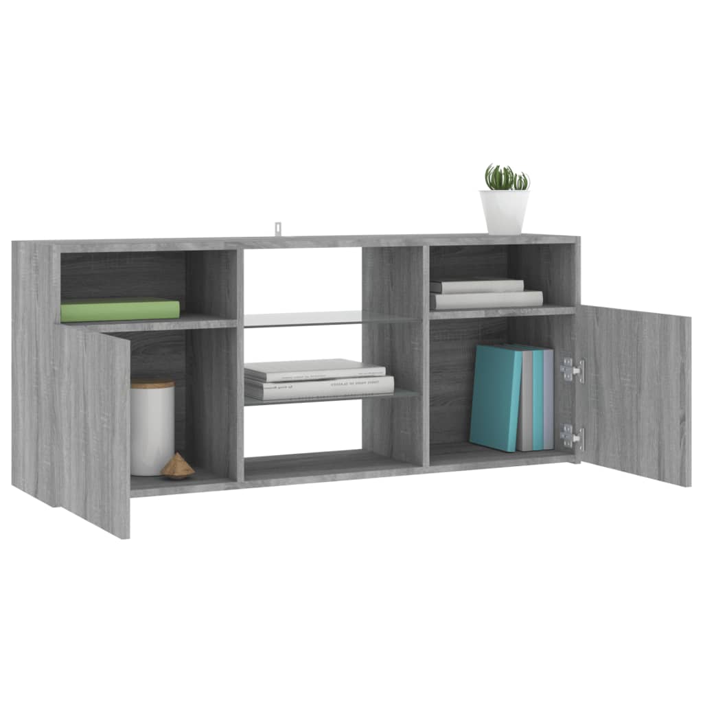 TV-Schrank mit LED-Leuchten Grau Sonoma 120x30x50 cm