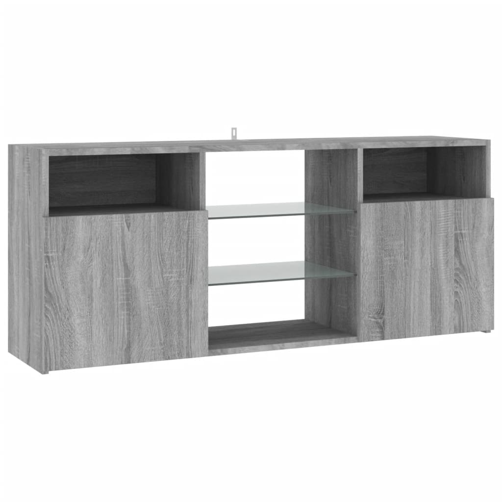 TV-Schrank mit LED-Leuchten Grau Sonoma 120x30x50 cm