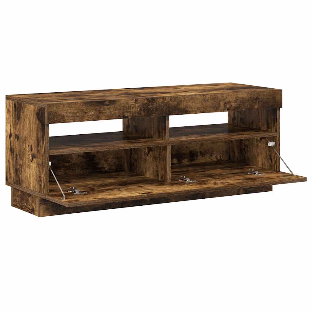 TV-Schrank mit LED-Leuchten Räuchereiche 100x35x40 cm