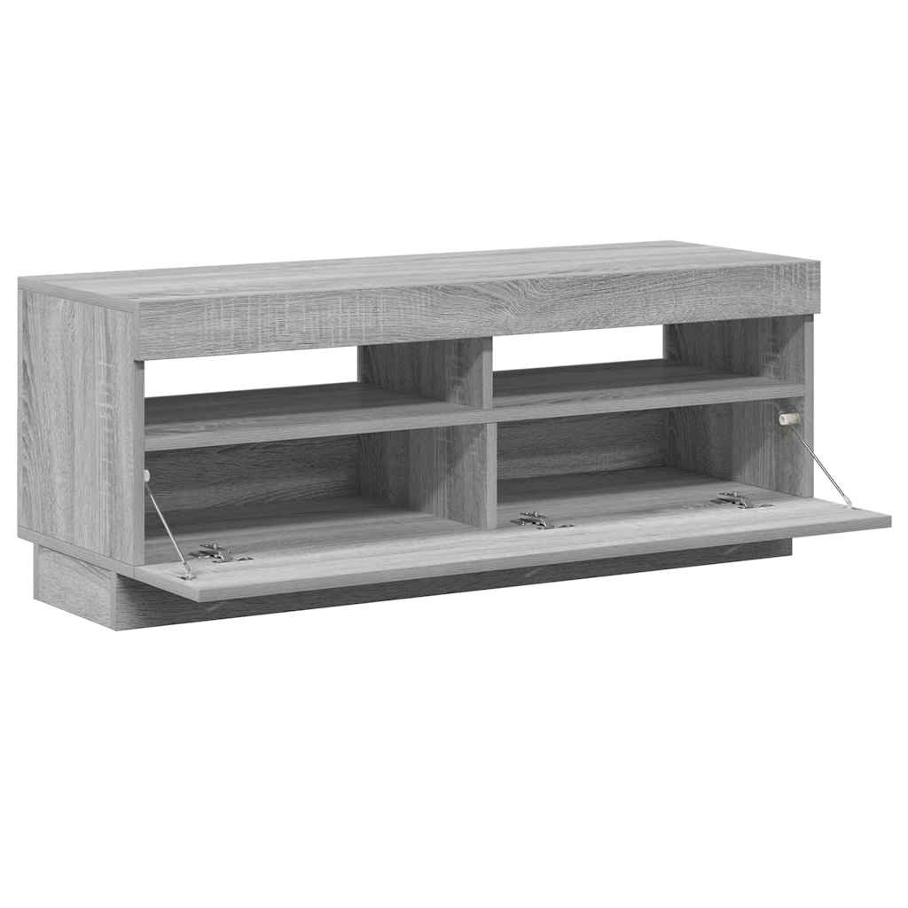 TV-Schrank mit LED-Leuchten Grau Sonoma 100x35x40 cm