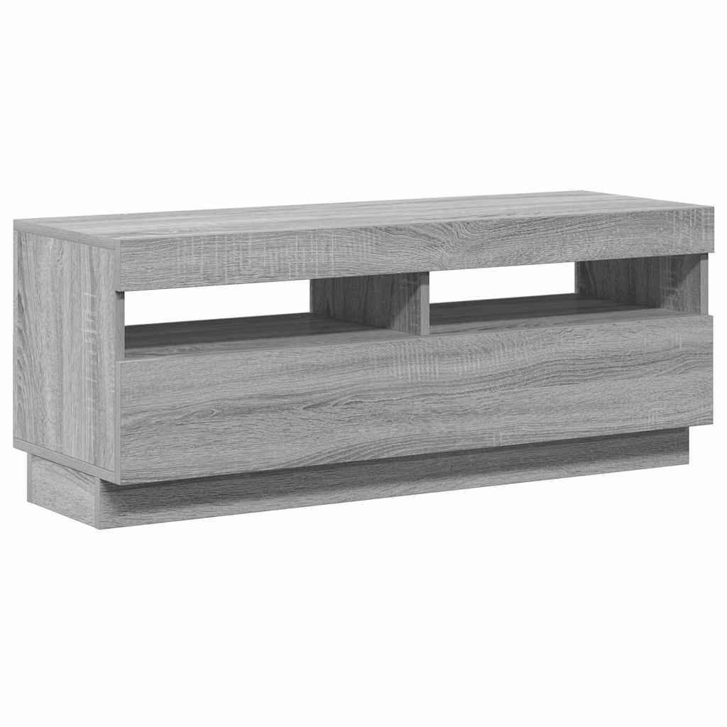 TV-Schrank mit LED-Leuchten Grau Sonoma 100x35x40 cm