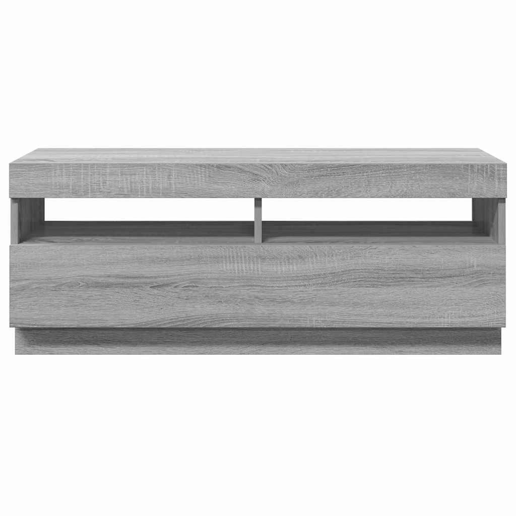 TV-Schrank mit LED-Leuchten Grau Sonoma 100x35x40 cm