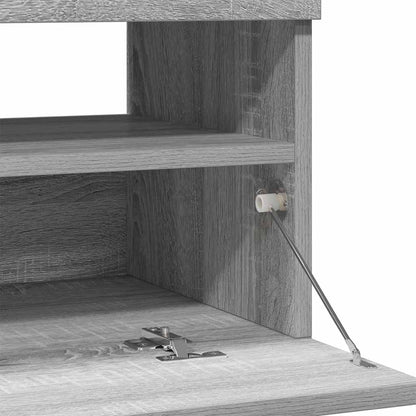 TV-Schrank mit LED-Leuchten Grau Sonoma 100x35x40 cm