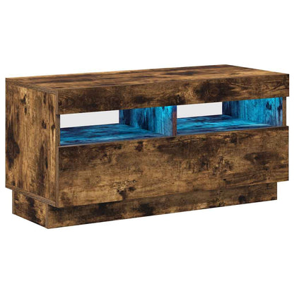 TV-Schrank mit LED-Leuchten Räuchereiche 80x35x40 cm