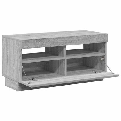 TV-Schrank mit LED-Leuchten Grau Sonoma 80x35x40 cm