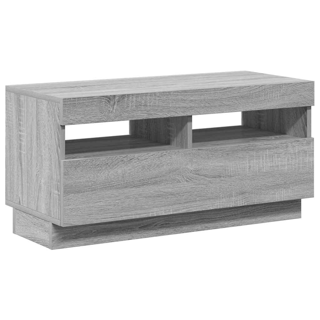 TV-Schrank mit LED-Leuchten Grau Sonoma 80x35x40 cm