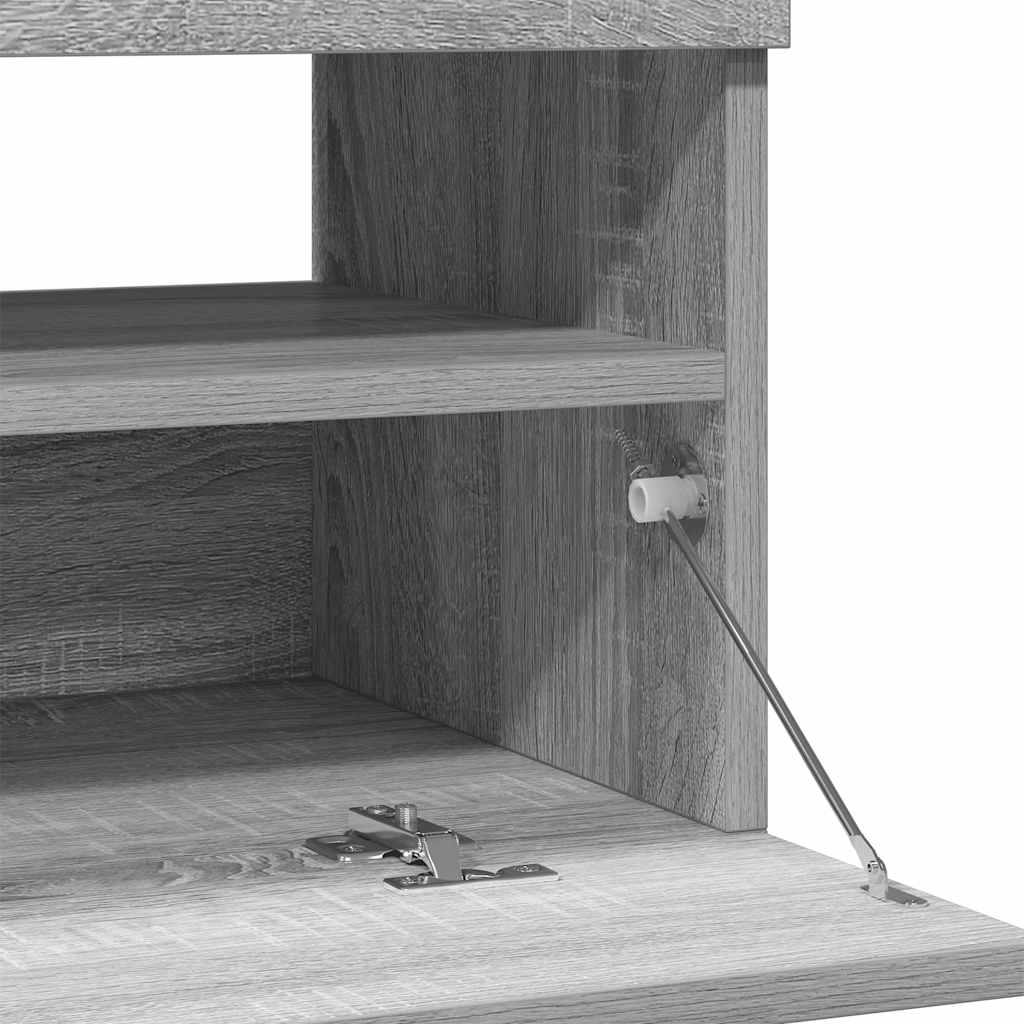 TV-Schrank mit LED-Leuchten Grau Sonoma 80x35x40 cm
