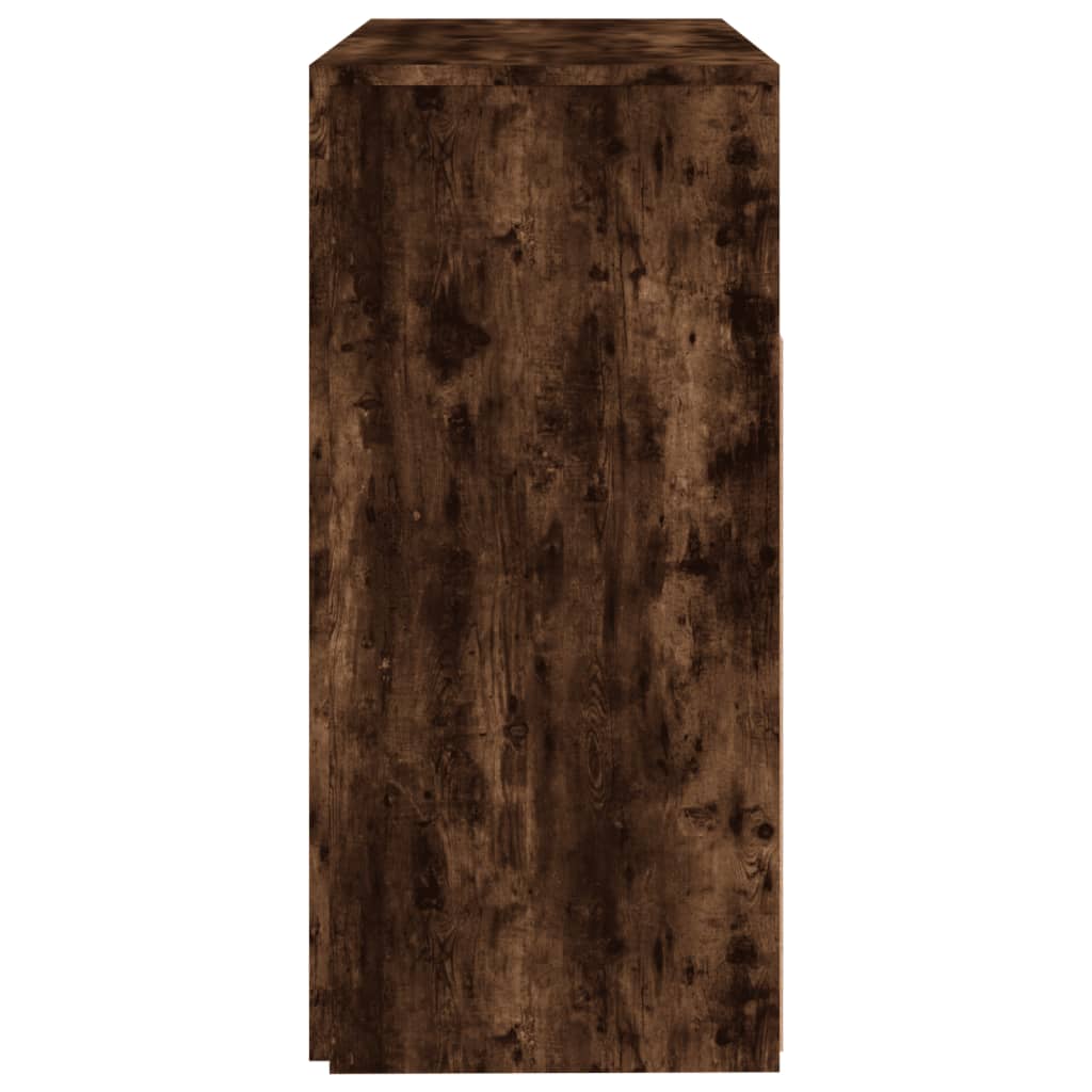 Sideboard mit LED-Beleuchtung Räuchereiche 80x35x75 cm