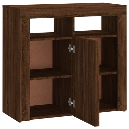 Sideboard mit LED-Beleuchtung Braun Eichen-Optik 80x35x75 cm