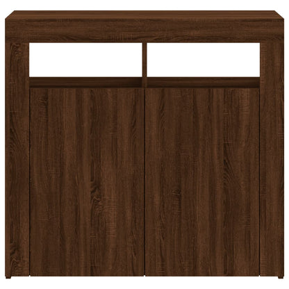 Sideboard mit LED-Beleuchtung Braun Eichen-Optik 80x35x75 cm