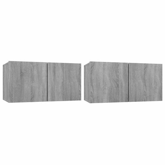 TV-Wandschrank Grau Sonoma 2 Stk. 60x30x30 cm Holzwerkstoff
