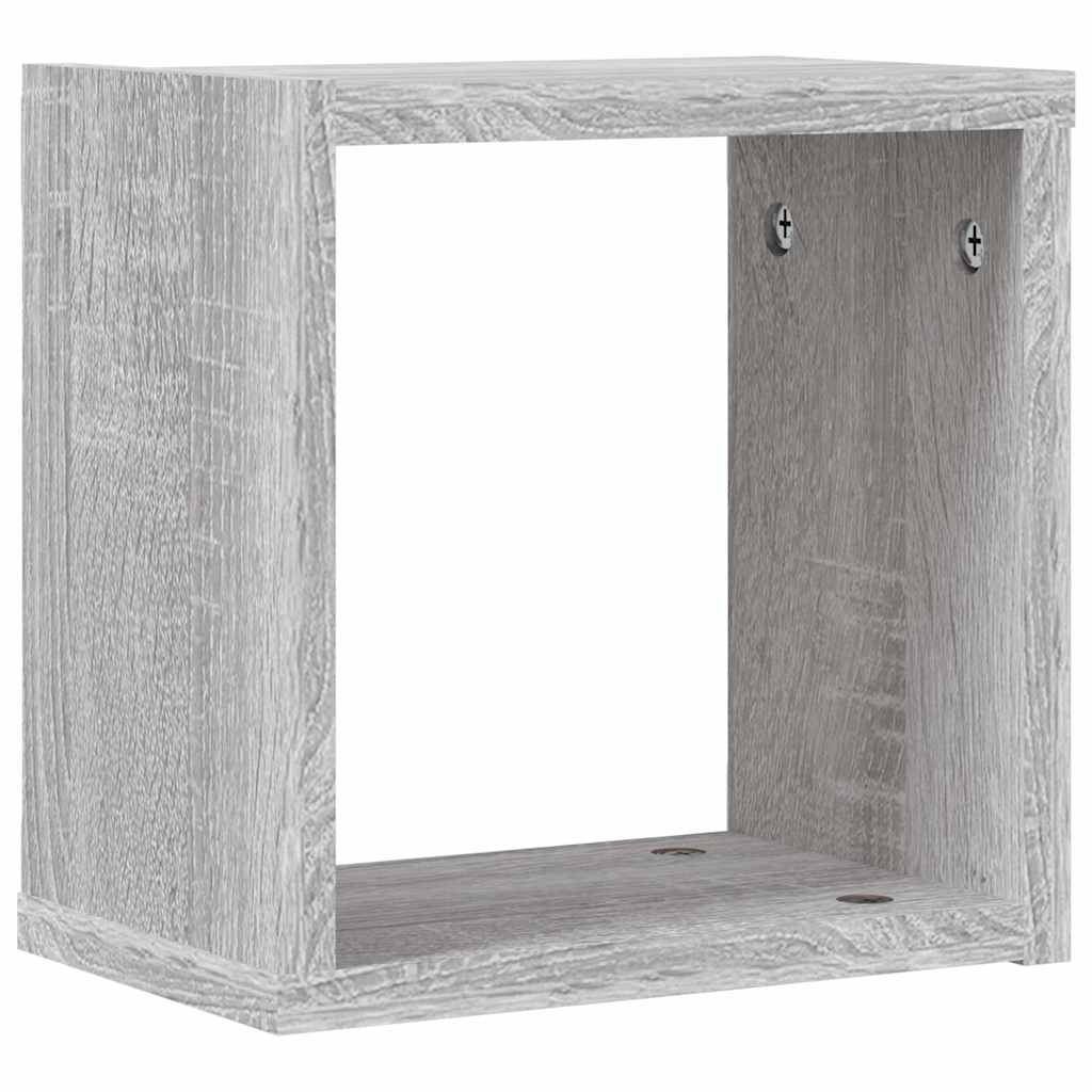 Wandregale 2 pcs Grau 26 x 15 x 26 cm Holzwerkstoff