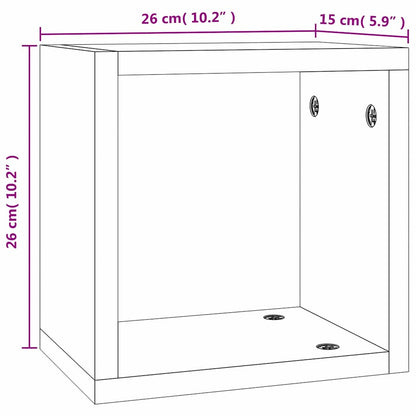 Wandregale 2 pcs Grau 26 x 15 x 26 cm Holzwerkstoff