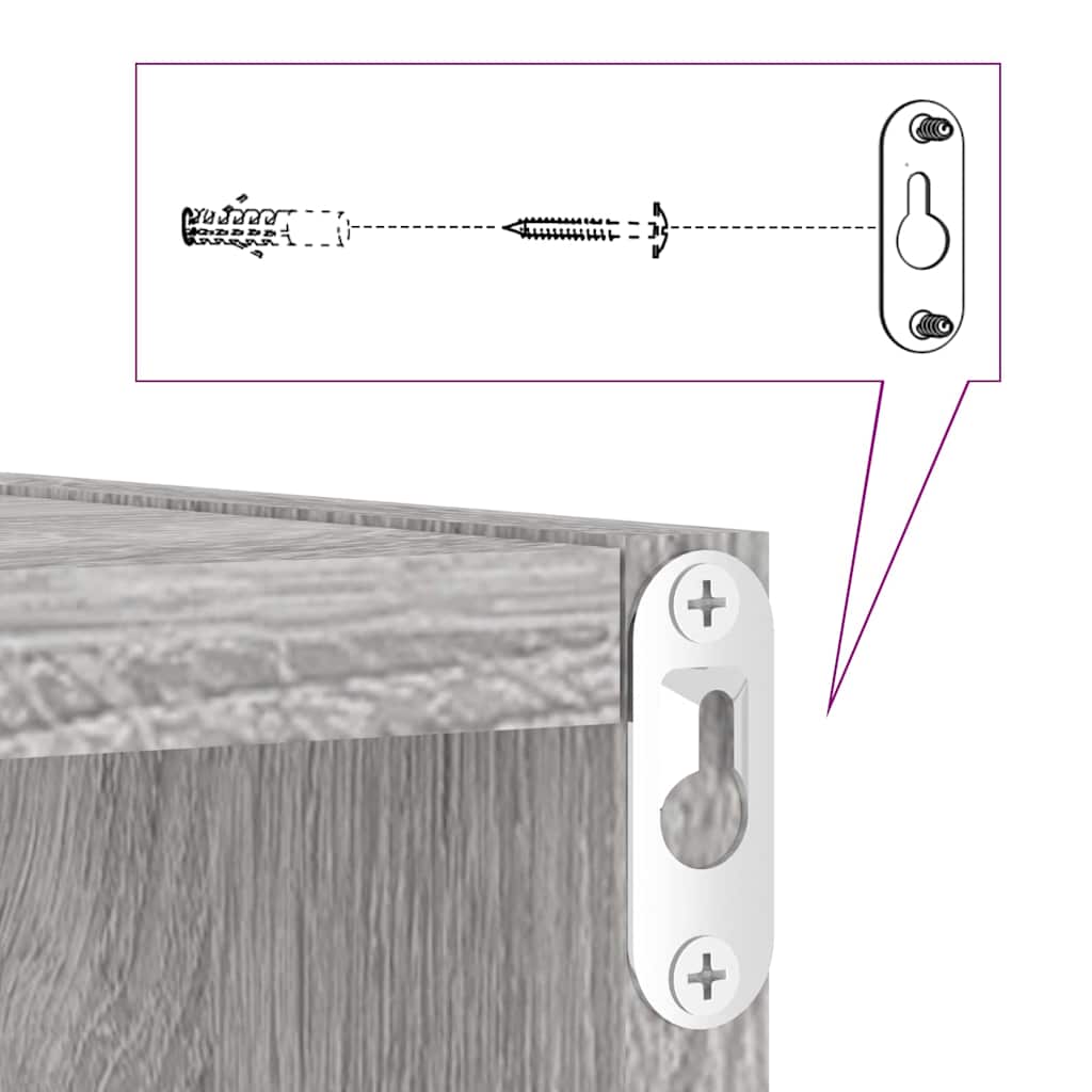Wandregale 4 pcs Grau 26 x 15 x 26 cm Holzwerkstoff