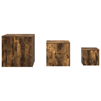 Beistelltische 3 Stk. Räuchereiche Holzwerkstoff