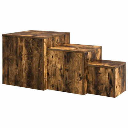 Beistelltische 3 Stk. Räuchereiche Holzwerkstoff