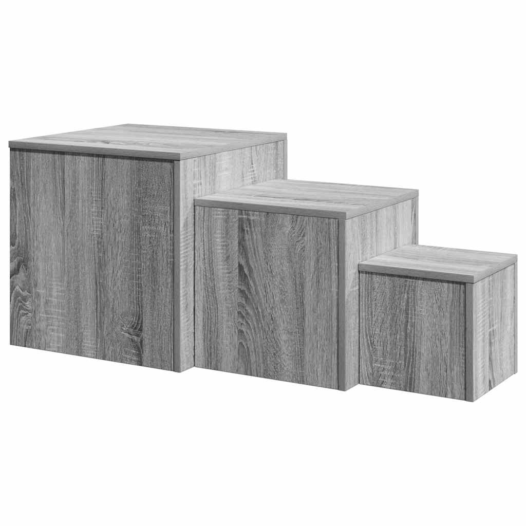 Beistelltische 3 Stk. Grau Sonoma Holzwerkstoff