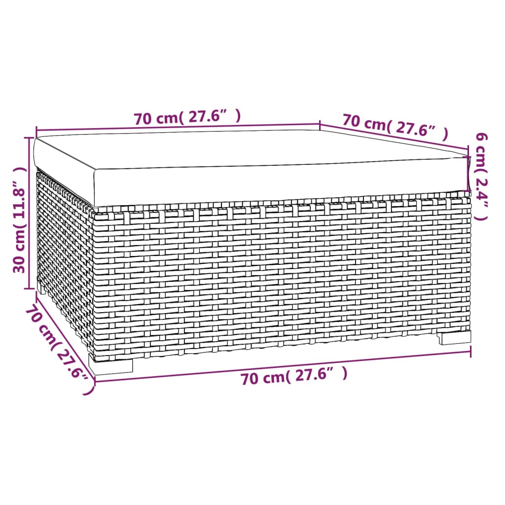 4-tlg. Garten-Lounge-Set mit Kissen Poly Rattan Grau