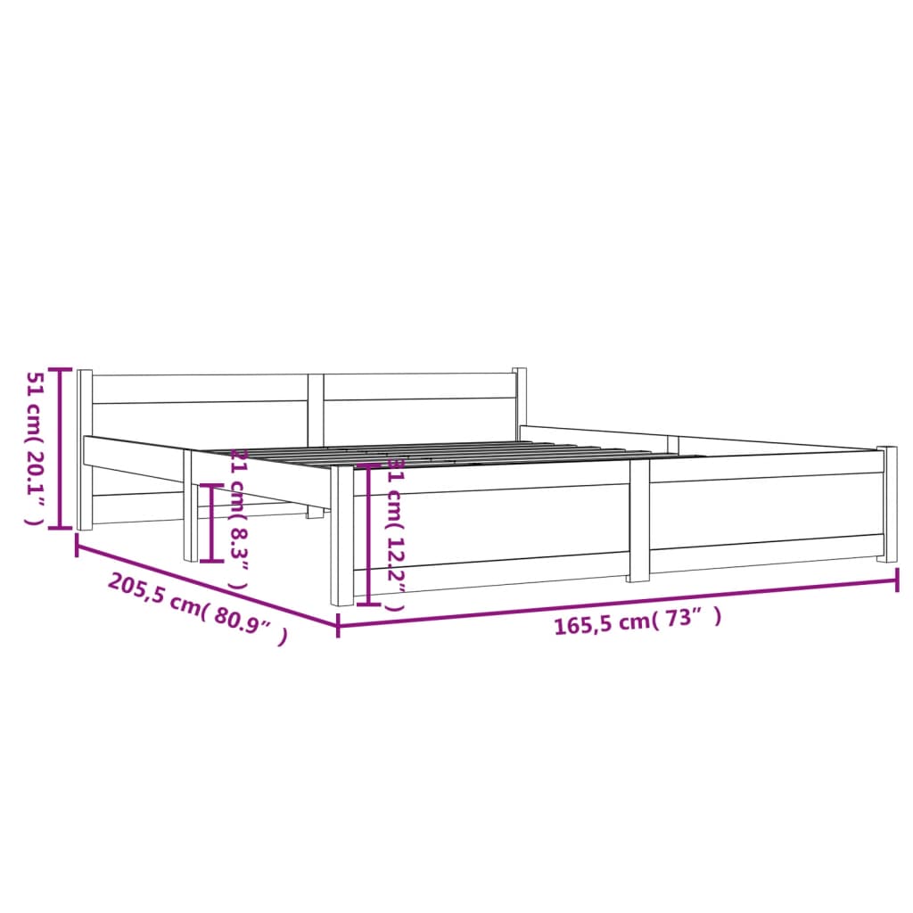 Massivholzbett ohne Matratze 160x200 cm