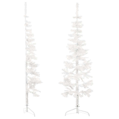 Künstlicher Halb-Weihnachtsbaum mit Ständer Schlank Weiß 120 cm