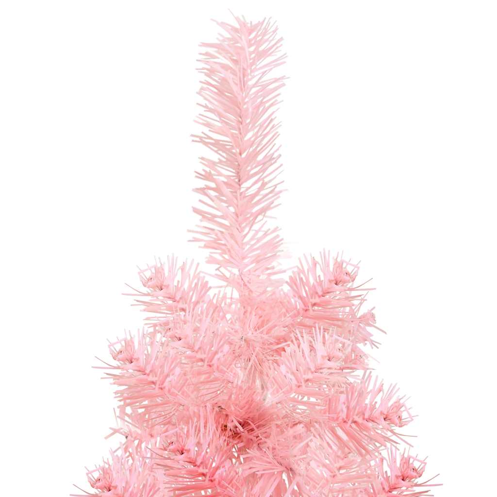 Künstlicher Halb-Weihnachtsbaum mit Ständer Schlank Rosa 180 cm