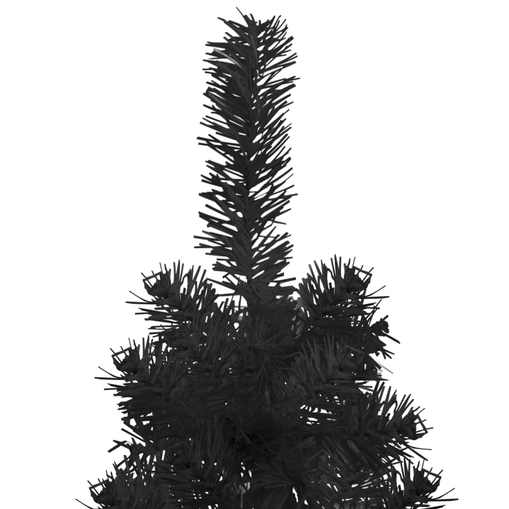 Künstlicher Halb-Weihnachtsbaum Ständer Schlank Schwarz 240 cm