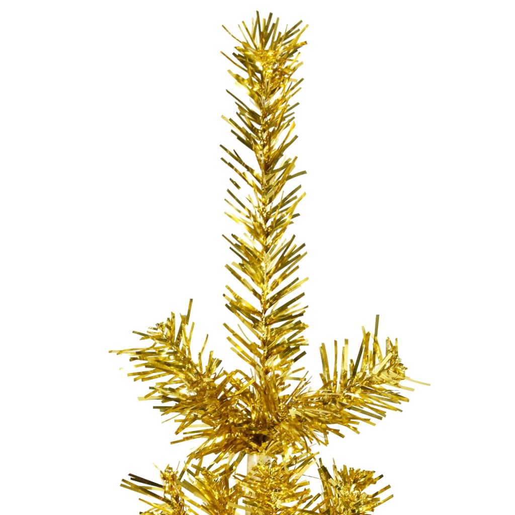 Künstlicher Halb-Weihnachtsbaum mit Ständer Schlank Gold 240 cm