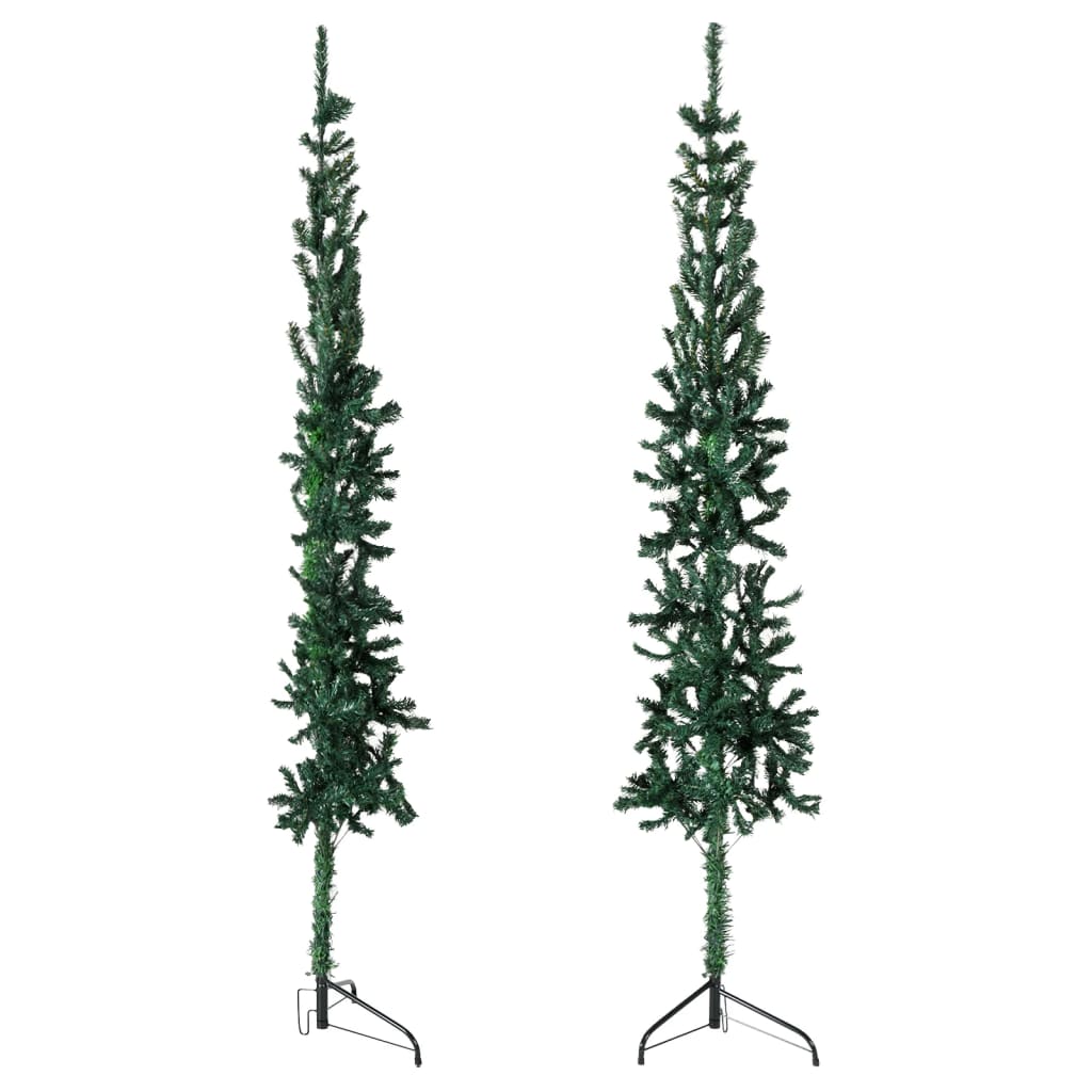 Künstlicher Halb-Weihnachtsbaum mit Ständer Schlank Grün 150 cm