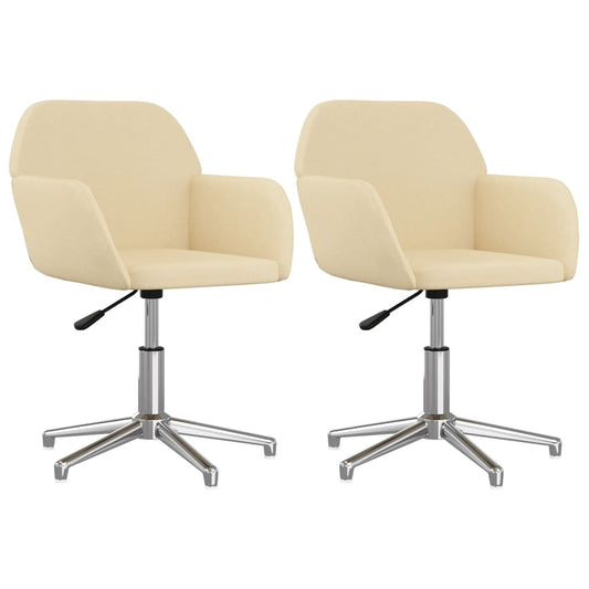 Esszimmerstühle 2 Stk. Drehbar Creme Stoff
