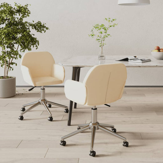 Esszimmerstühle 2 Stk. Drehbar Creme Stoff