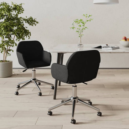 Esszimmerstühle 2 Stk. Drehbar Schwarz Stoff