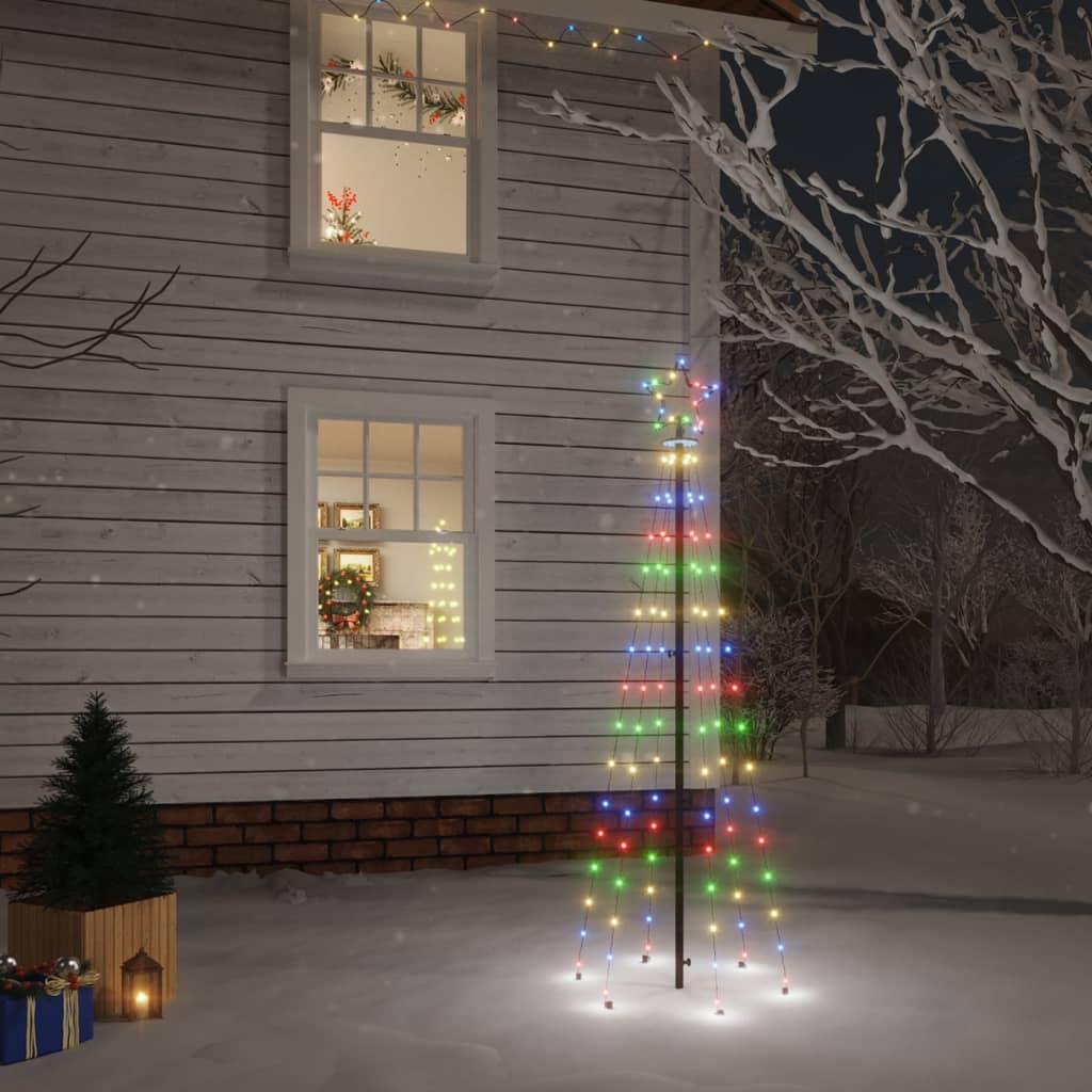 LED-Weihnachtsbaum mit Erdnägeln Mehrfarbig 108 LEDs 180 cm