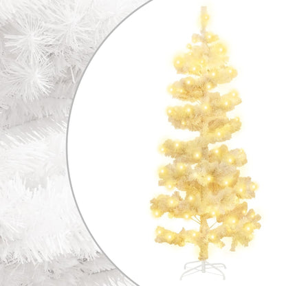 Spiral-Weihnachtsbaum mit Beleuchtung und Ständer Weiß 180 cm