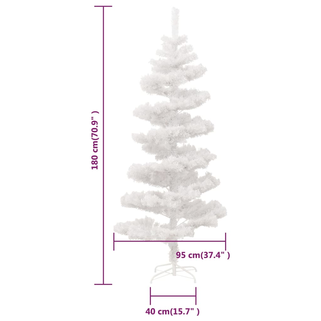 Spiral-Weihnachtsbaum mit Beleuchtung und Ständer Weiß 180 cm