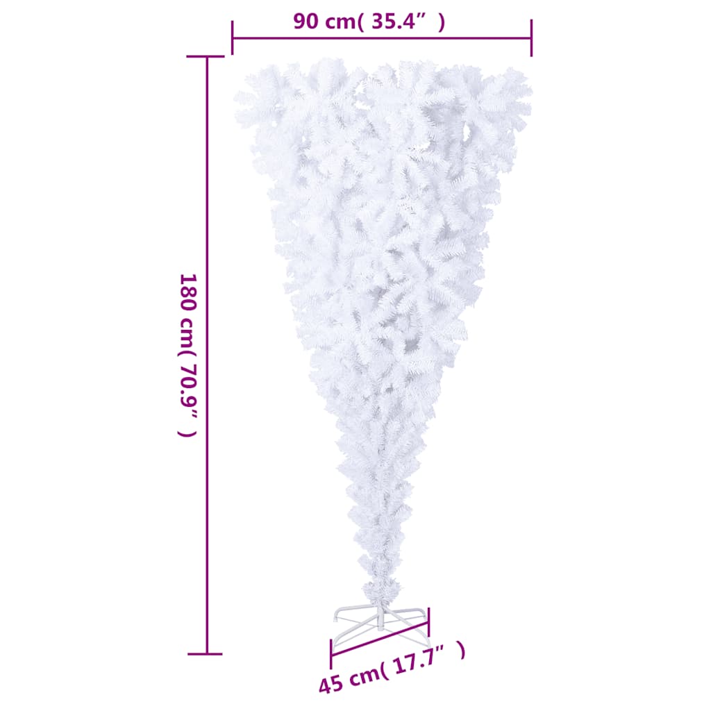 Künstlicher Weihnachtsbaum mit Ständer Umgekehrt Weiß 180 cm