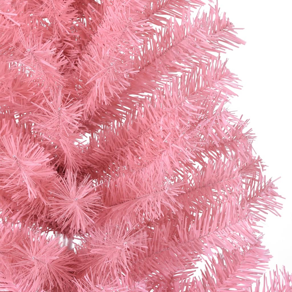 Künstlicher Halb-Weihnachtsbaum mit Ständer Rosa 120 cm PVC