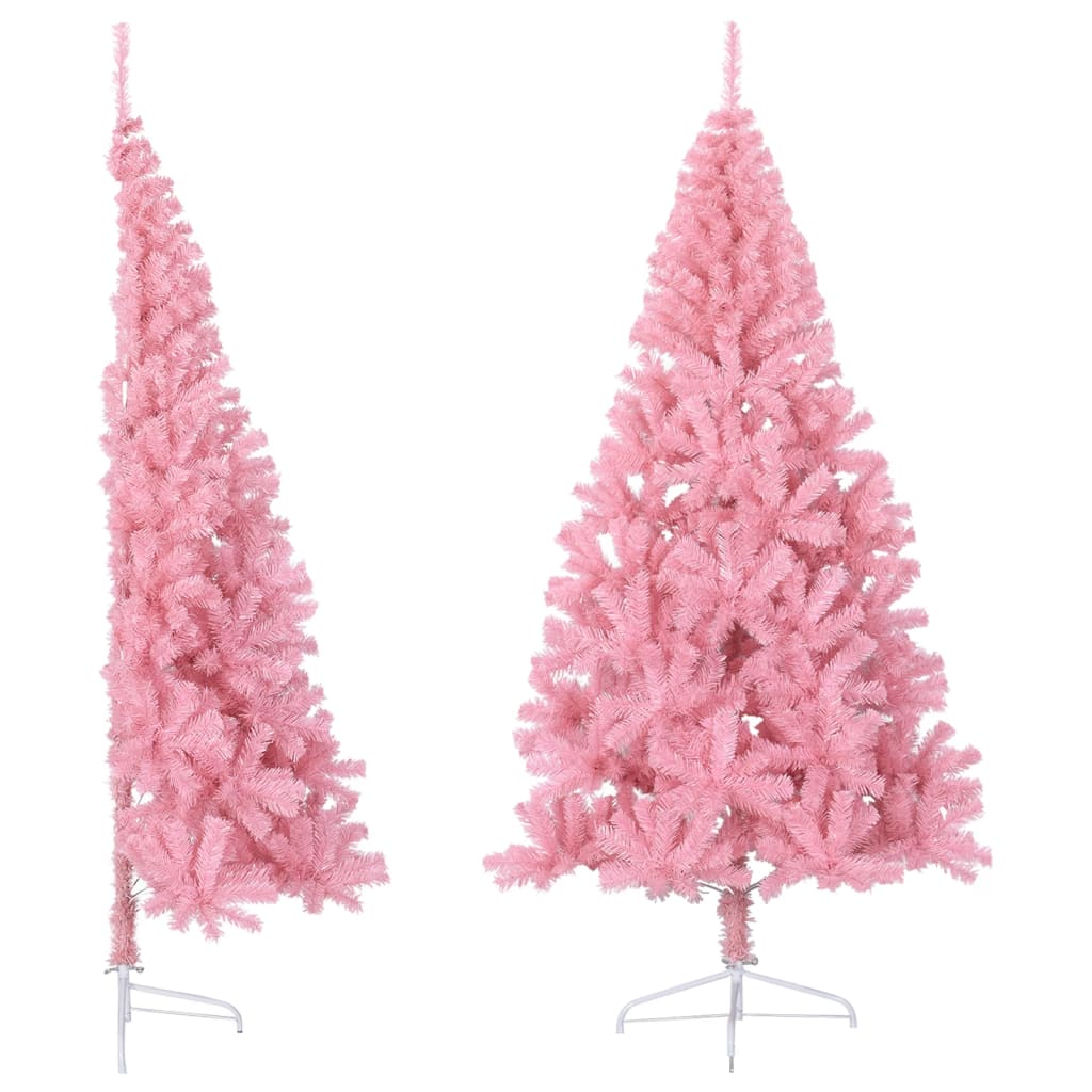 Künstlicher Halb-Weihnachtsbaum mit Ständer Rosa 180 cm PVC