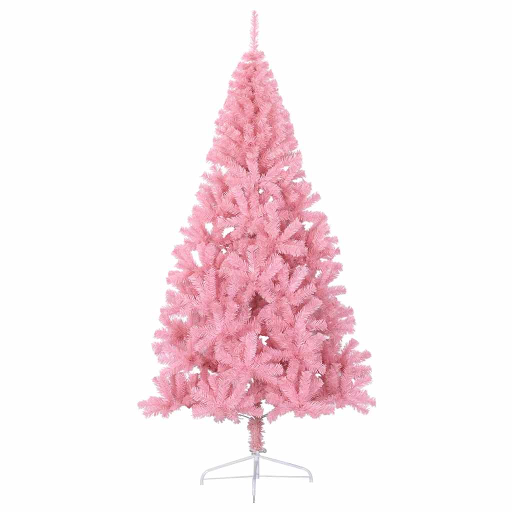 Künstlicher Halb-Weihnachtsbaum mit Ständer Rosa 180 cm PVC