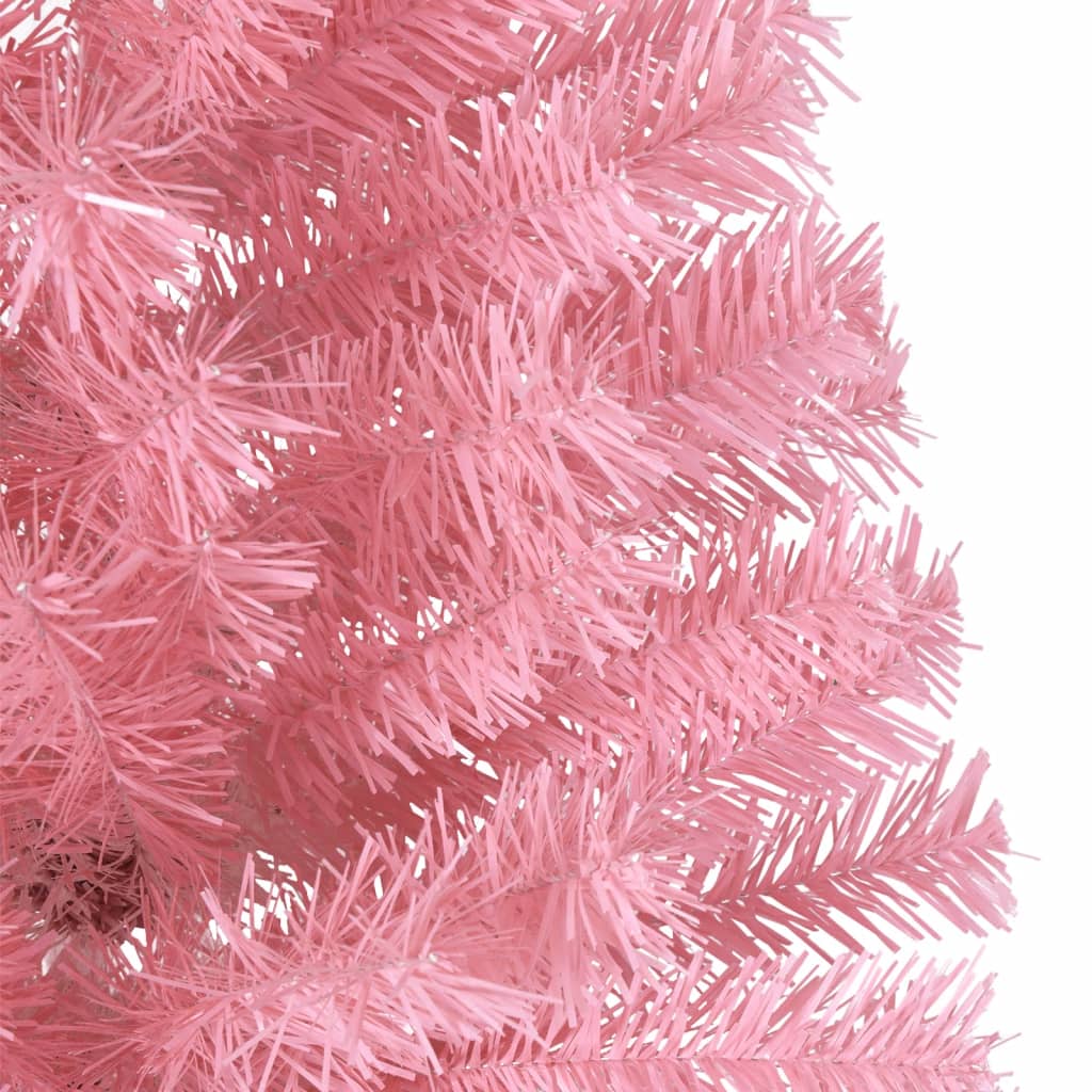 Künstlicher Halb-Weihnachtsbaum mit Ständer Rosa 180 cm PVC