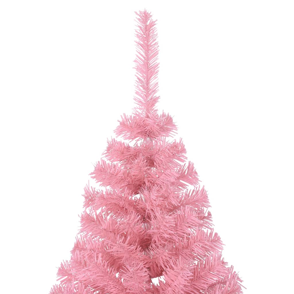 Künstlicher Halb-Weihnachtsbaum mit Ständer Rosa 210 cm PVC