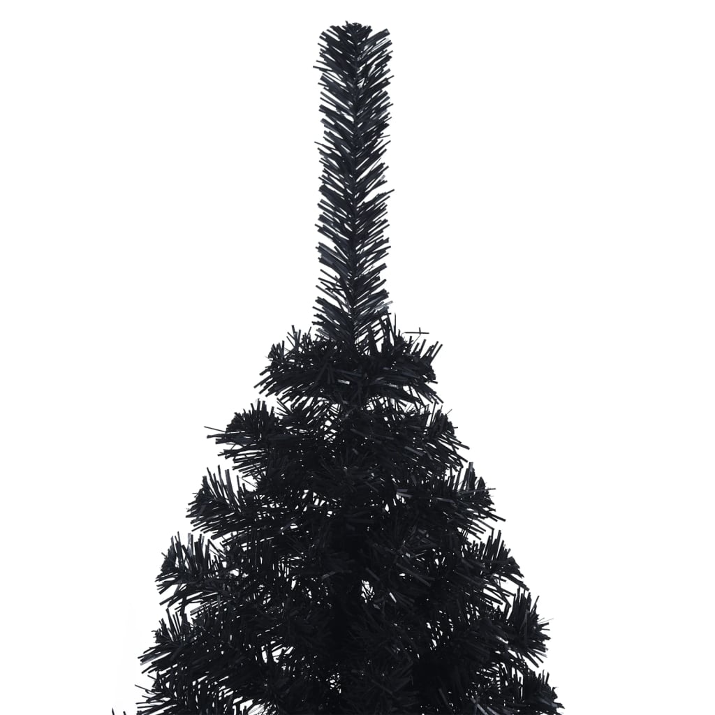 Künstlicher Halb-Weihnachtsbaum mit Ständer Schwarz 120 cm PVC