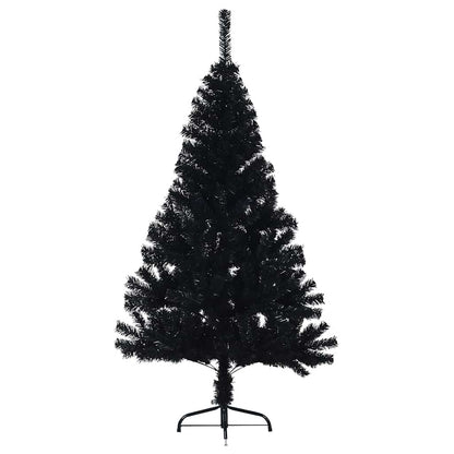 Künstlicher Halb-Weihnachtsbaum mit Ständer Schwarz 150 cm PVC