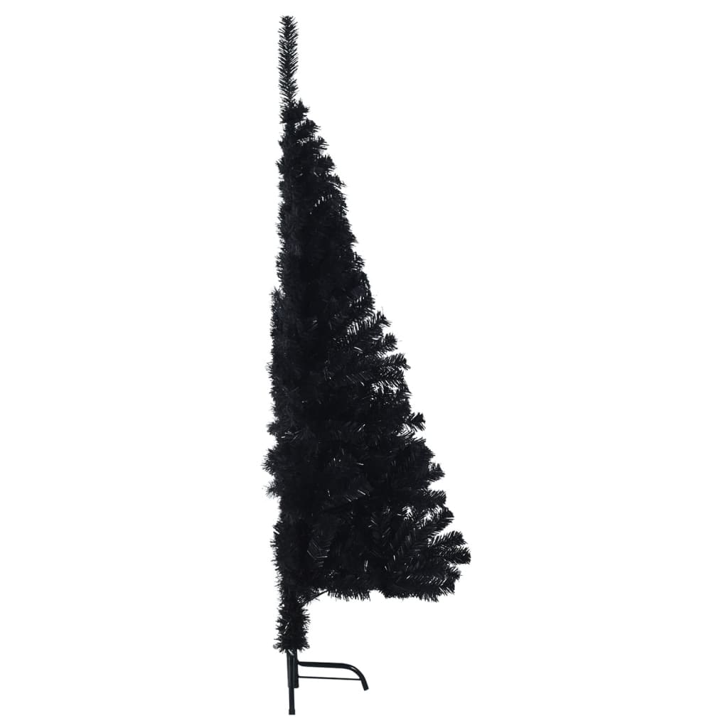 Künstlicher Halb-Weihnachtsbaum mit Ständer Schwarz 150 cm PVC