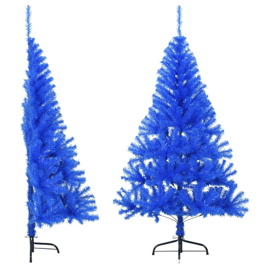 Künstlicher Halb-Weihnachtsbaum mit Ständer Blau 150 cm PVC