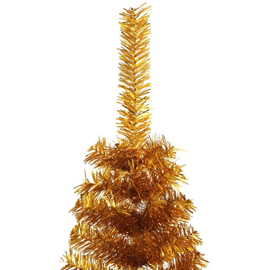 Künstlicher Halb-Weihnachtsbaum mit Ständer Gold 120 cm PET