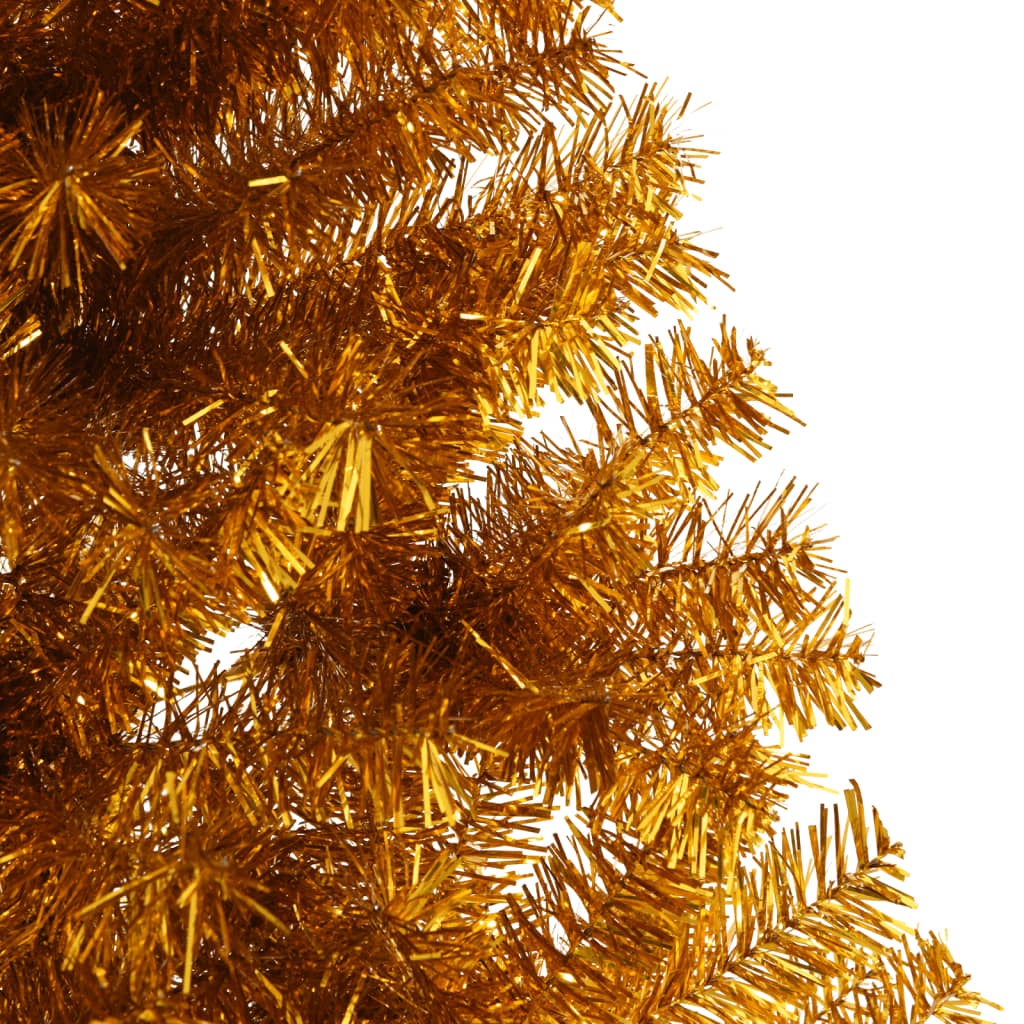 Künstlicher Halb-Weihnachtsbaum mit Ständer Gold 210 cm PET