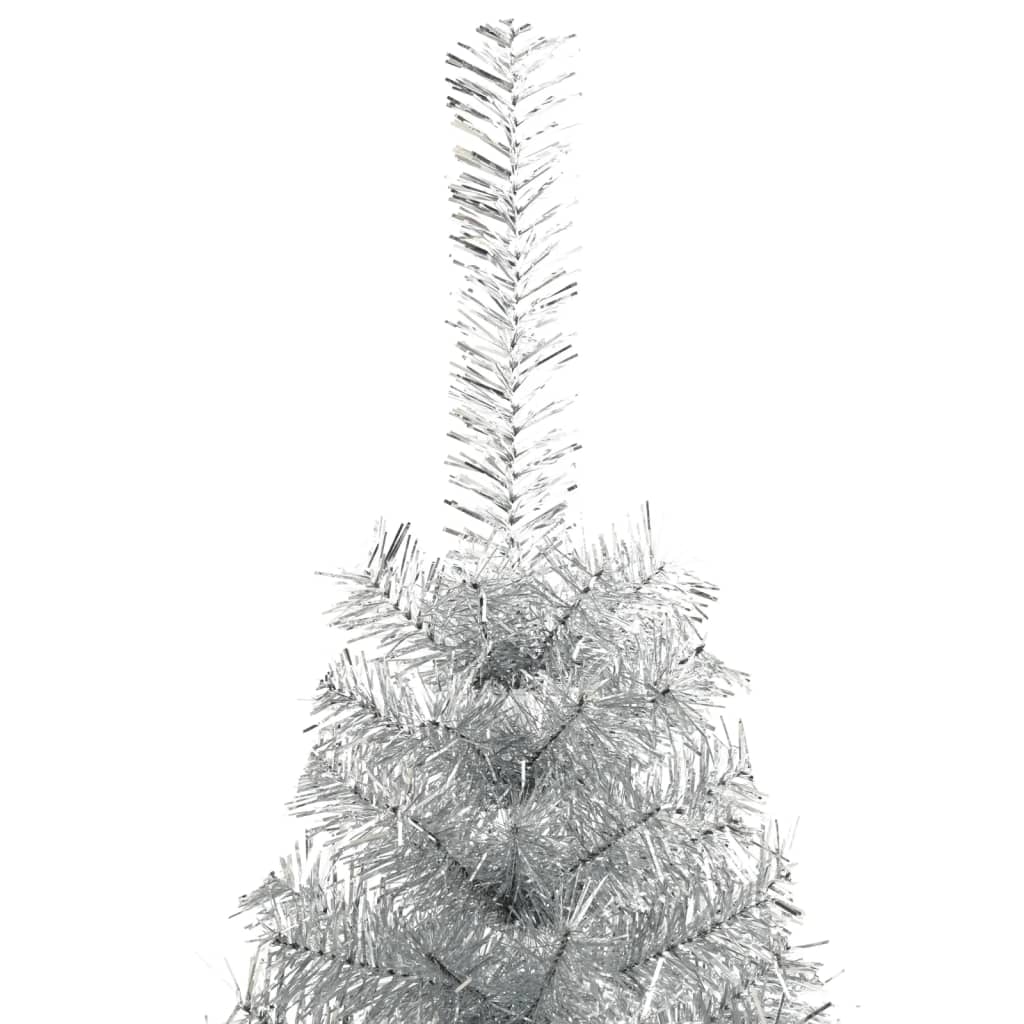 Künstlicher Weihnachtsbaum mit Ständer Silber 210 cm PET