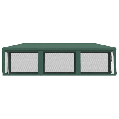 Partyzelt mit 8 Mesh-Seitenwänden Grün 3x9 m HDPE