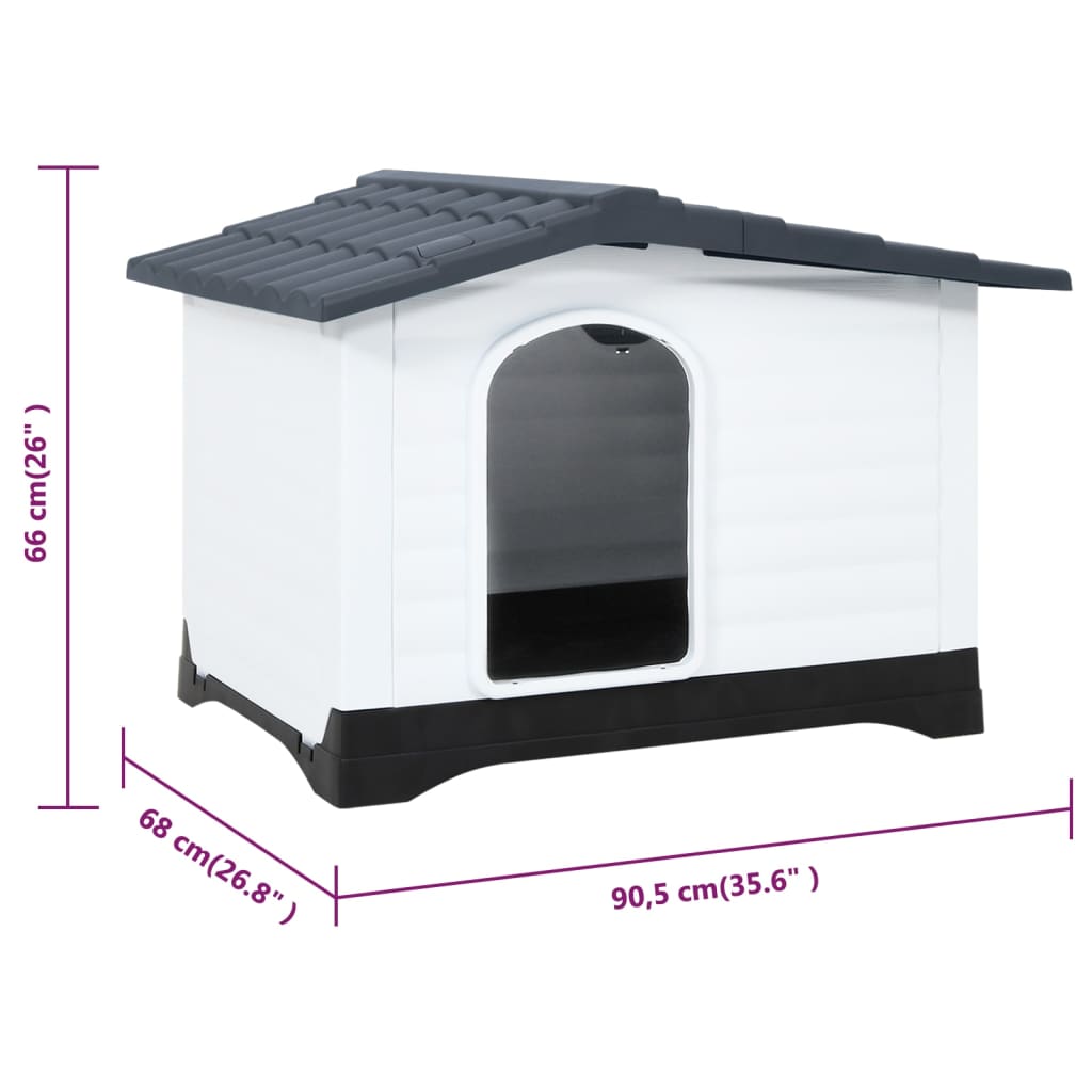 Hundehütte Grau 90,5 x 68 x 66 cm Polypropylen